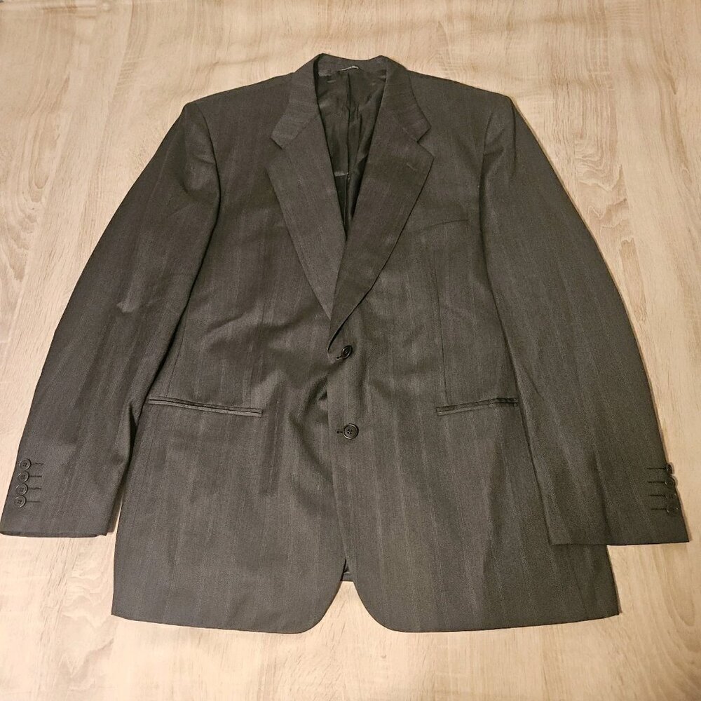 Example By Missoni Super 110's Blazer Sports Coat 46L Gray Striped